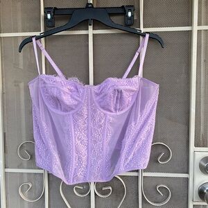 Lavender Lace Bustier Top